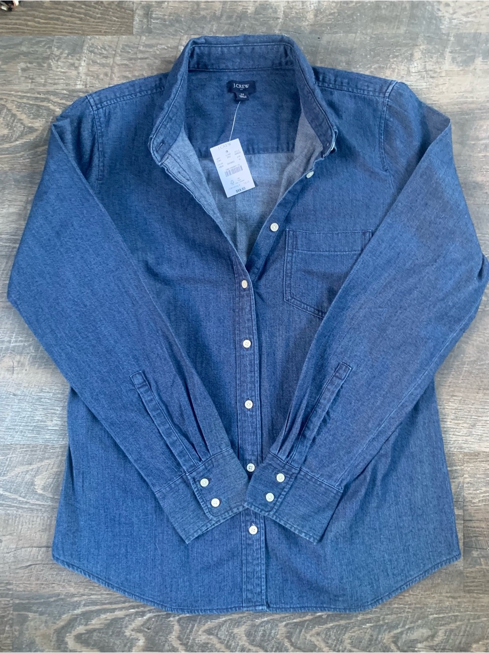 J. Crew Women’s Dark Blue Denim Button-Up Shirt